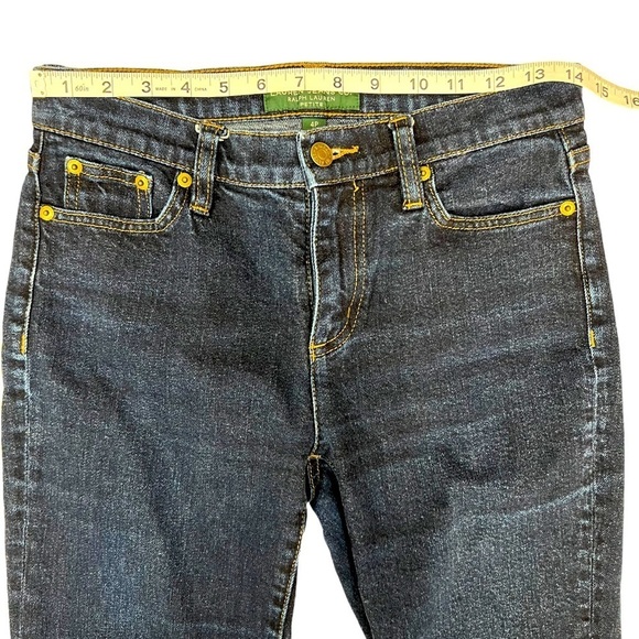 Lauren Jeans Co Ralph Lauren Dark Wash Straight Leg Jeans Size 4P - Picture 5 of 15